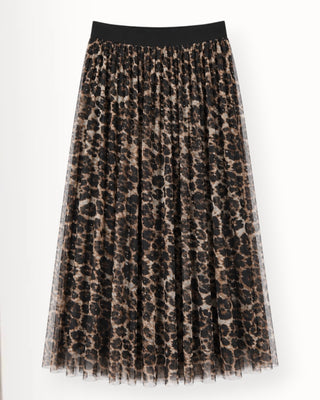 Maëlle tjull pils með glitrandi steinum leopard.