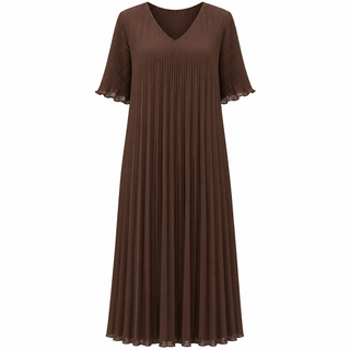 Clarissa chiffon kjóll brúnn