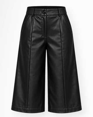 Tallia capri leðurbuxur svartar