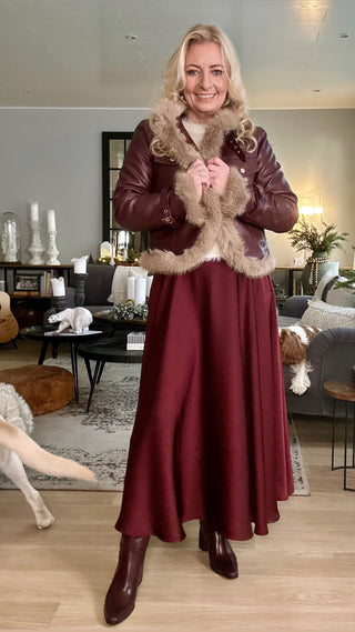 Afra jakki vínrauður