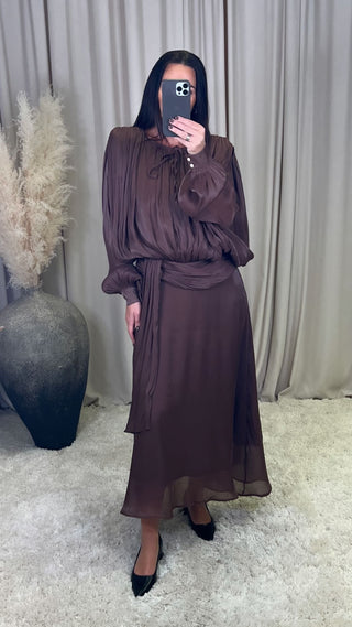 Kristína kjóll brúnn