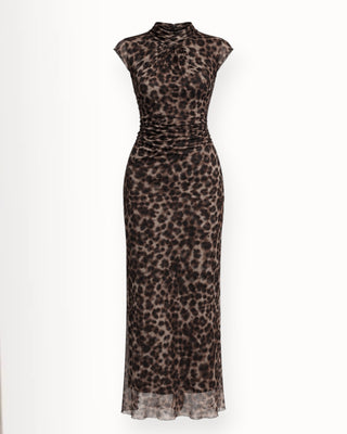 Vera leopard mesh kjóll