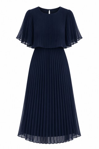 Benedetta chiffon kjóll dökk blár