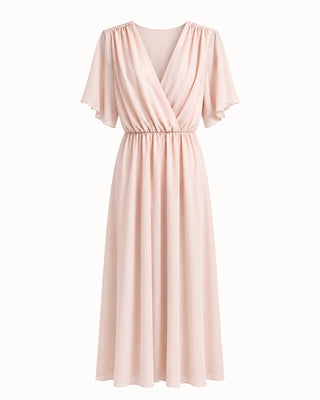 Federica chiffon kjóll ljós bleikur