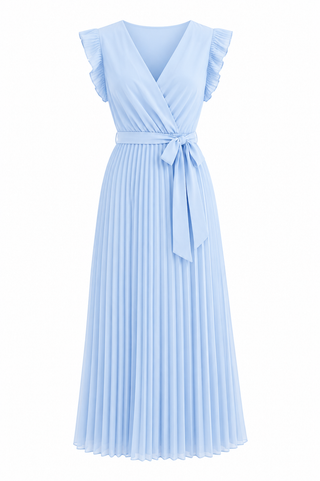 Costanza chiffon kjóll ljós blár