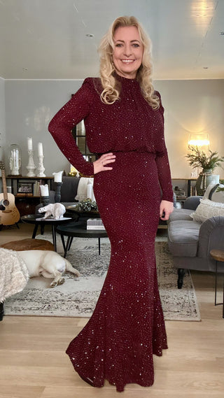 Silla kjóll vínrauður