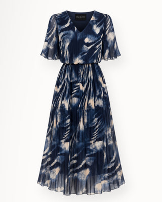 Oriana chiffon kjóll blár