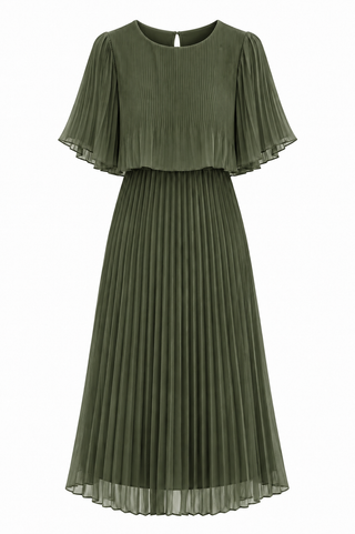 Benedetta chiffon kjóll ólífu grænn