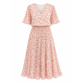 Liliana chiffon kjóll bleikur blóma