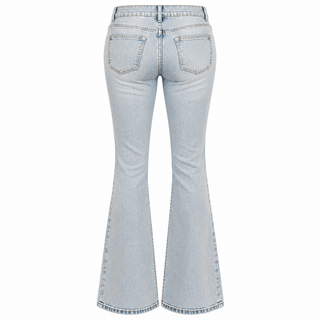 Top bootcut gallabuxur low-rise